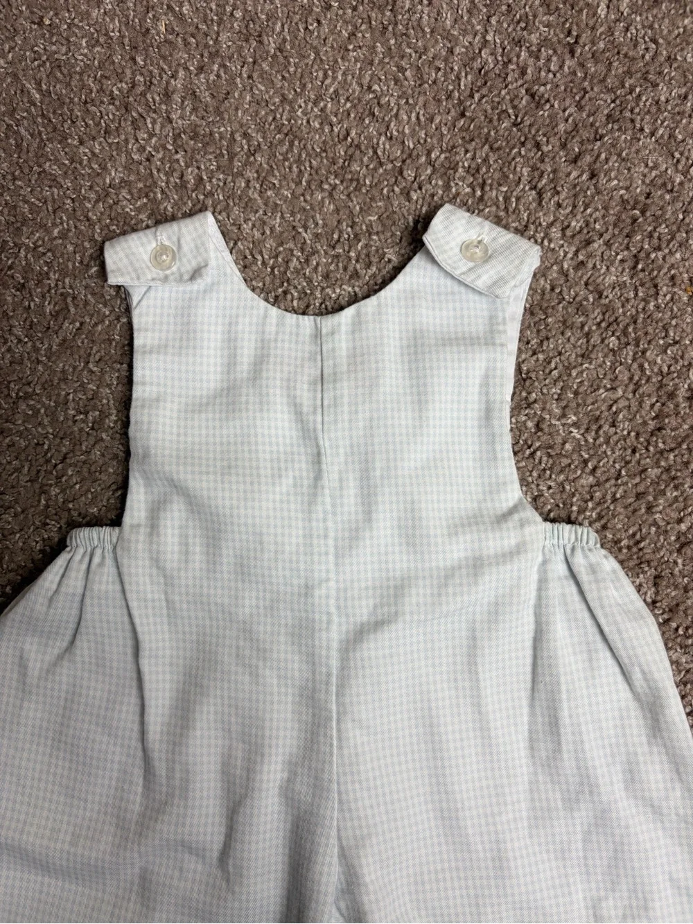 House of Hatten Baby Smocked Horse longalls in Light Blue Size 3 months